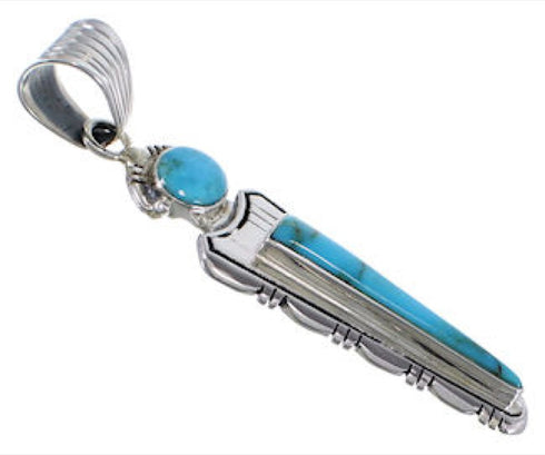 Genuine Sterling Silver Turquoise Southwest Jewelry Pendant EX28772